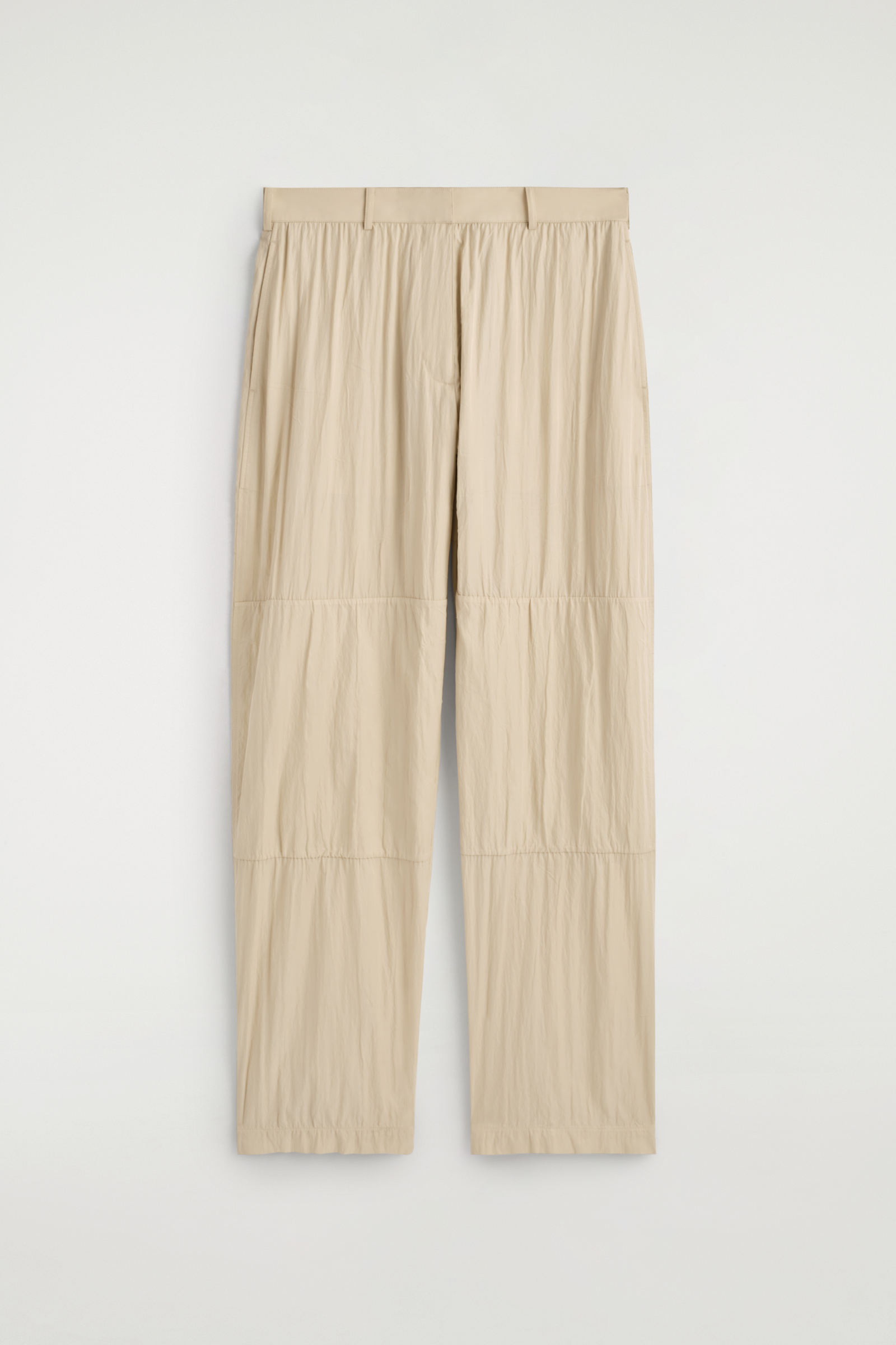 シワ加工シルク ストレートレッグパンツ